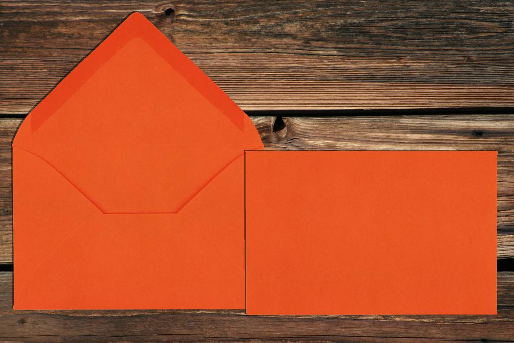 Briefhüllen 90x140 mm Nassklebend Dunkelorange 120 g/qm